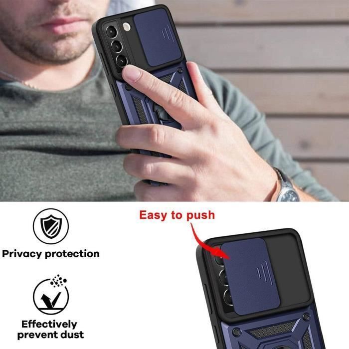 Coque de Protection - PROSHOP - Samsung S22 - Antichoc - Bleu Marine - Style Armée