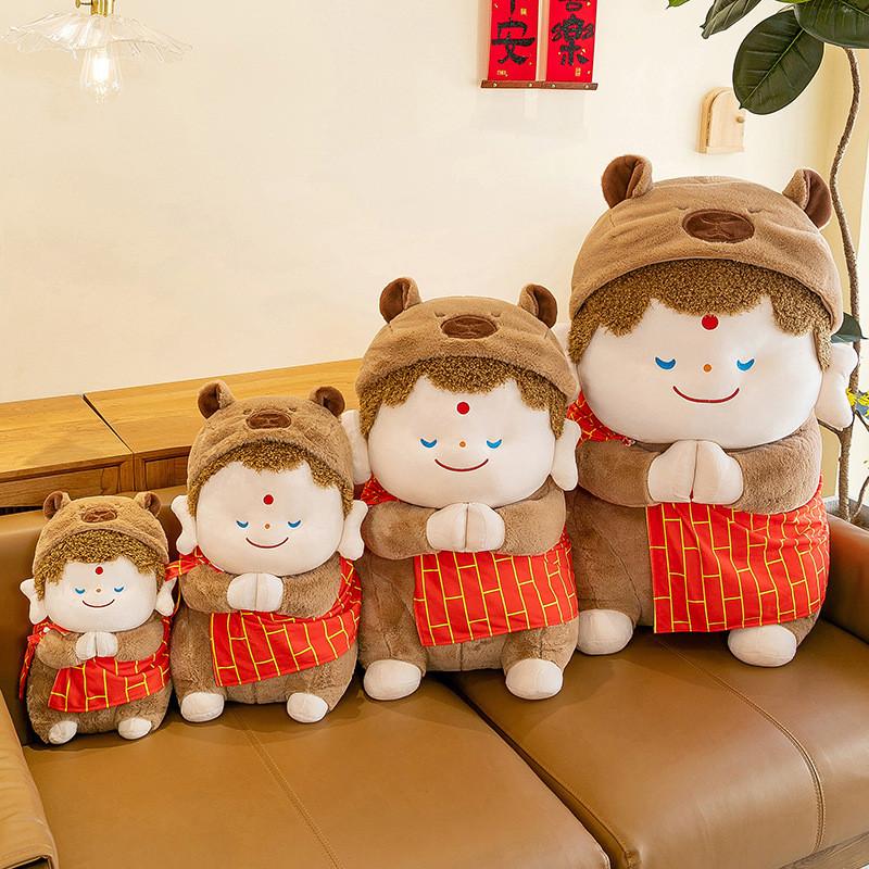 Capybara Plush Doll Buddha Style Funny Pillow For Relaxing Car And Comfort Home