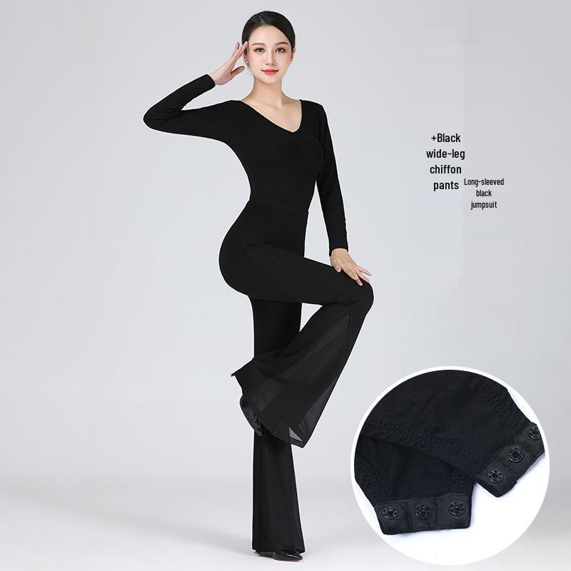 Women's Slim-fit Elegant Dance Practice Suit - Fashion Show and Etiquette Training Set