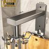 Wall-Mounted Rotating Hook & Storage Rack for Kitchen Utensils - Punch-Free Installation