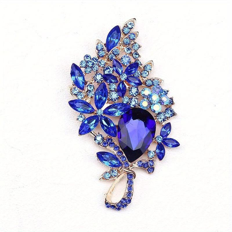 SKEDS Women Girls Luxury Rhinestone Large Size Pin Exquisite Fully Crystals Creative Women's Badges Banquet Brooch Jewelry