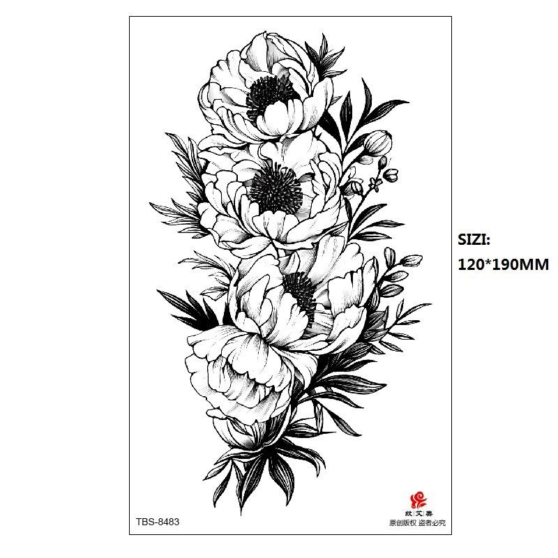 Black Butterfly Owl Sunflower Set Water Transfer Simulation Temporary Tattoo Sticker
