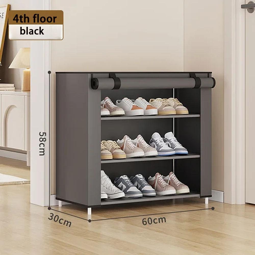 

Шкаф для обуви Пылезащитный тканевый органайзер Простое хранение Многослойная полка для обуви Нетканые материалы Бытовая экономного типа Полка для обуви Шкаф серый