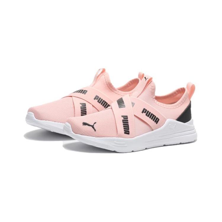 Puma Wired Run Cushioning Low Top Kids Lifestyle Shoes Pink Black Children Aged 3 7 Years Old Kids' 381994-09