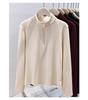 Women's Thickened Double-Sided Fleece Half-Zip Sweatshirt for Autumn and Winter