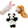 Set mit 3 Plüschpuppen, Handpuppen Tiere mit beweglichen Mäulern, Lernspielzeug für Kinder, Puppenspiele und Geschichtenerzählen, Inklusive Requisiten, Spaß