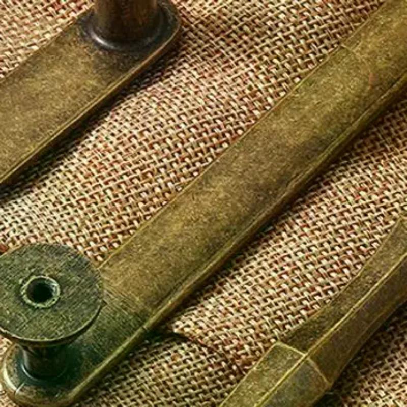 Antique Brass Cabinet Handles Solid Zinc Alloy Vintage Drawer Pulls Rustic Kitchen Cupboard Knobs Furniture Hardware