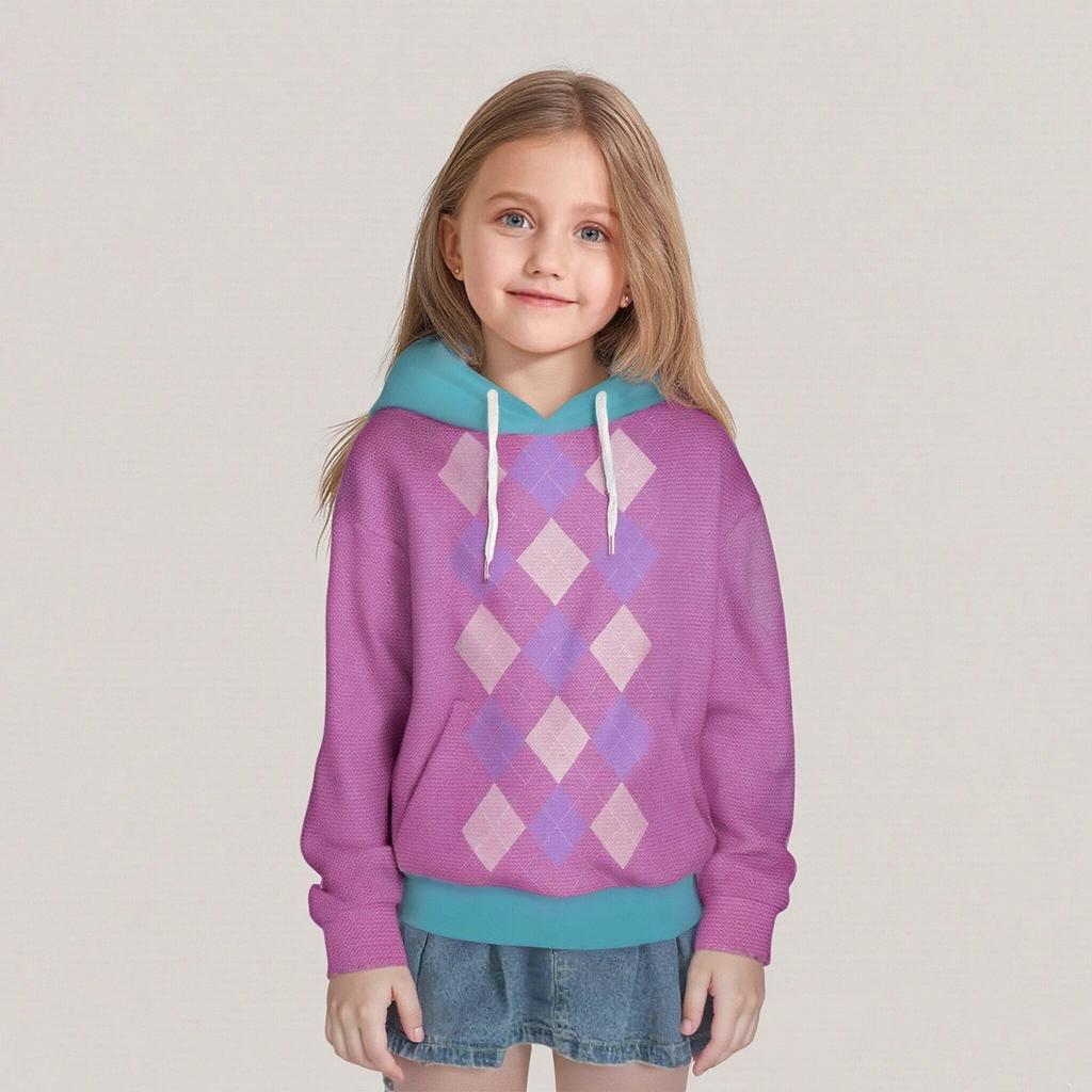 Dětská mikina s dlouhým rukávem, s potiskem, přes hlavu, s kapucí a kočičími oušky