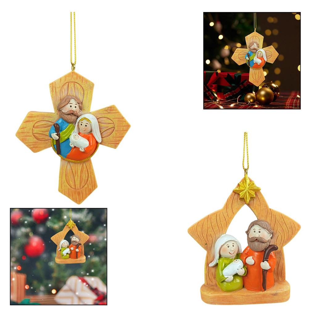 Christmas Nativity Scene Pendant Versatile Accessory Christmas Hanging Ornament for Xmas Home Party Supplies Festival Indoor
