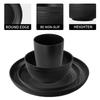 Wheatstraw Dinnerware Set Camping Plates Cups and Bowls Set Sturdy Stackable Silverware Utensil for Indoor Travel Home Apartment