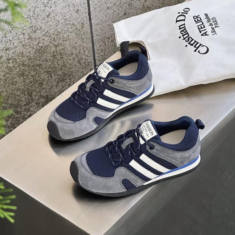 

Retro women s autumn new versatile leather mesh breathable sports and leisure shoes 35 синий