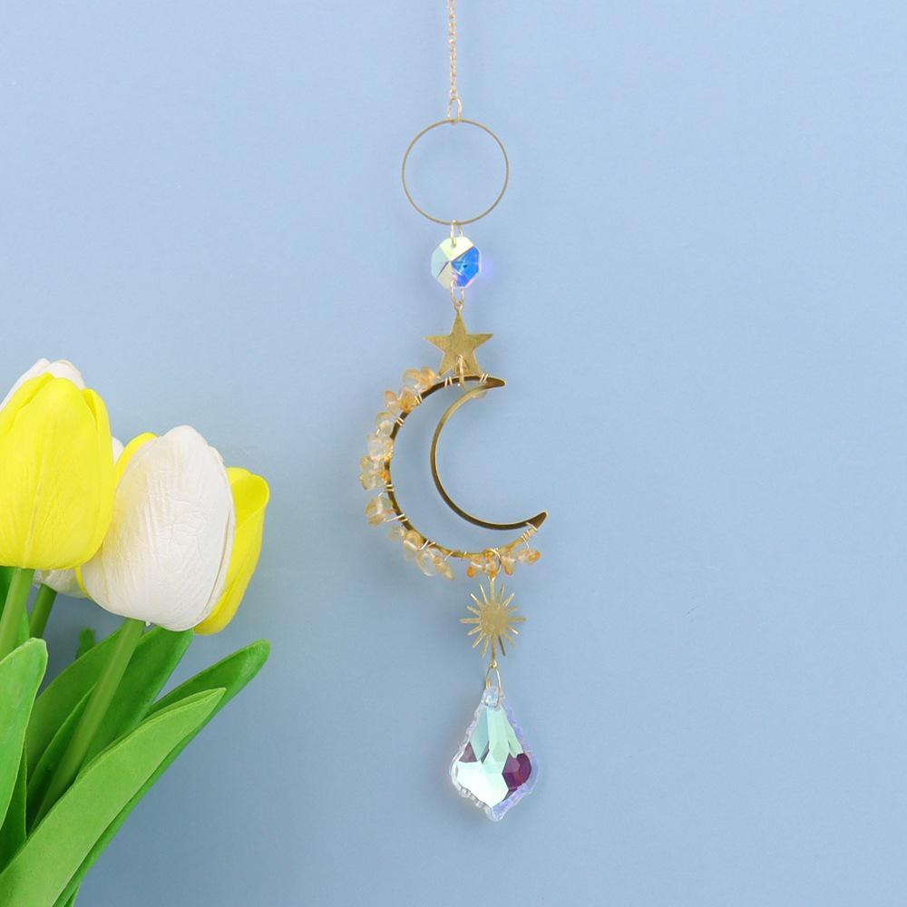 Star and Moon Ceiling Pendant Wind Chime for Living Room & Bedroom