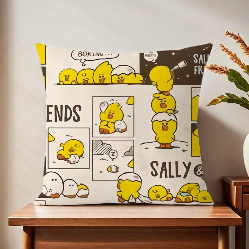 Cute Cartoon Art Duck Cushion Cover For Pillow Printing Sofa Decoration Home Car Room Coffee Shop Office Nordic Simplicity