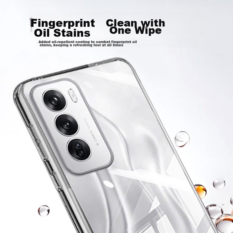 Phone Case for OPPO Reno12, Protective Cover with Full Lens Protection, Simple Skin-Friendly Transparent Soft, Fingerprint-Resistant Back Cover