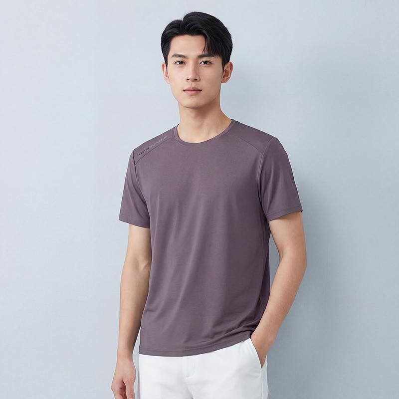 Quick-drying T-shirt Soft Elastic Ice Silk Short-sleeved Round Neck Casual Sports Short-sleeved