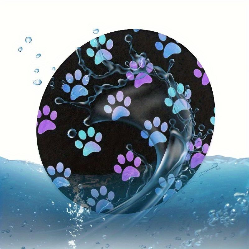 2pcs Blue Purple Multicolor Paw Absorbent Car Cup Holder Coasters, Car Interior Accessories For Women & Men, Cup Coasters For Car Vehicles & Home Desk