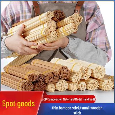 Round Wooden Dowels & Thin Bamboo Sticks - DIY Handmade Architectural Model Skewers & Strips.