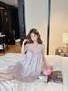 French nightdress court style women's summer ice silk V-neck suspender nightdress pure desire style sexy loose short skirt with chest pad