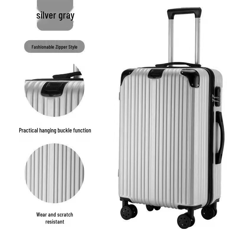 Korean Style Unisex Travel Suitcase: Universal Wheels, Large Capacity, Leather, Combination Lock, Aluminum Frame
