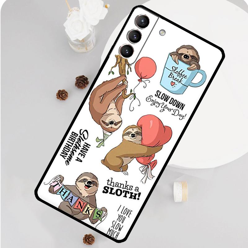Funny Cute Sloths Phone Case For Samsung Galaxy S25 S26 Ultra S20 S21 S22 S23 S24 S10 Plus S25 FE Funda Cover