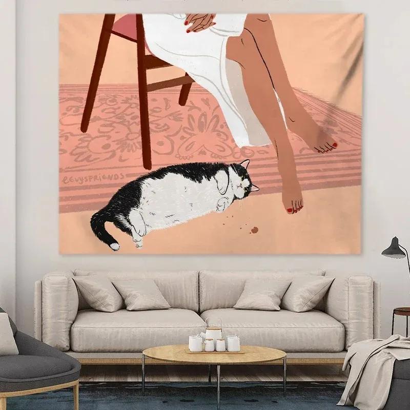 Домашний гобелен с изображением кота из мультфильма — фото 15