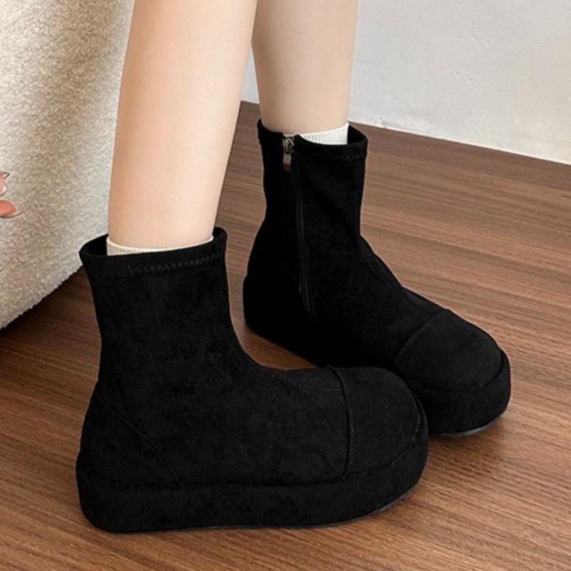 Fashion Women Platform Women Ankle Boots 2025 Winter Elegant Suede Shoes Fashion Classical New Trends Shoes Snow Chelsea Short Boots