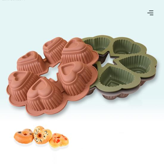Heart Shape Silicone Cake Mold 6-Cup Non-Stick Baking Pan Soft Heat-resistant Chocolate Mold Reusable Easy Release Cake Mold for Home Kitchen DIY