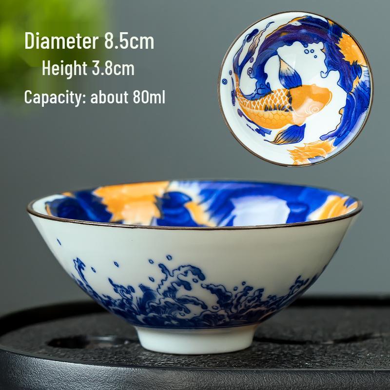 Blau-weiße Douli-Teetasse aus Porzellan für Kung-Fu-Tee
