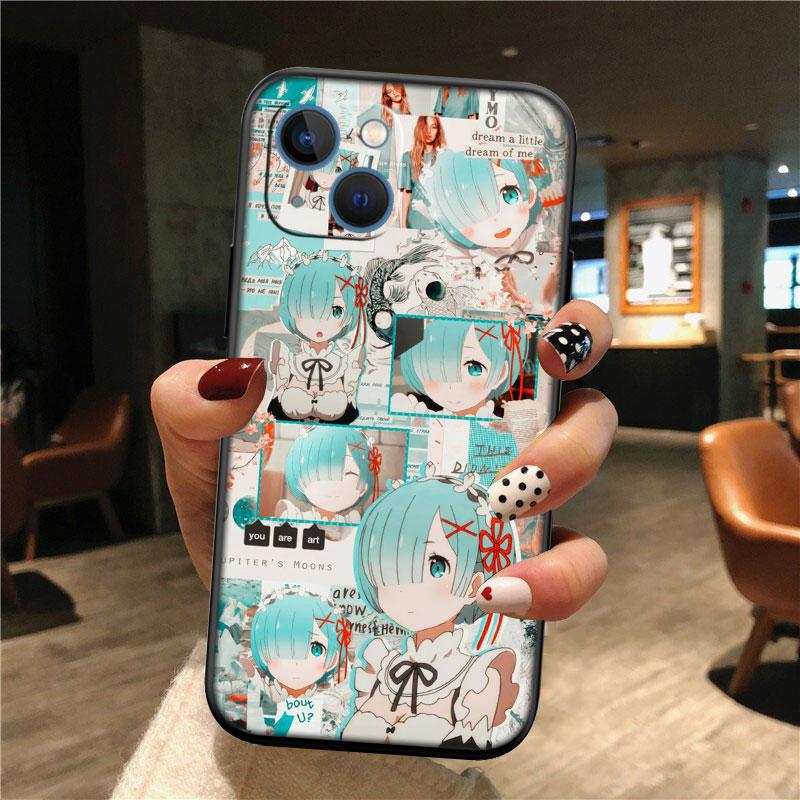 IK26 Emilia Ram Rem Phone Case for Samsung Galaxy M06 M15 M16 M35 M55 M56 A36 A42 A50 A50S A51 A52 A32 A33 A05 A05S A06 A16 A20