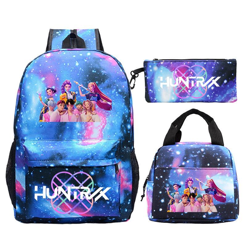 Kpop Peripheral Printing Student Schoolbag Fashionable Large Capacity Casual Backpack Three-Piece Set