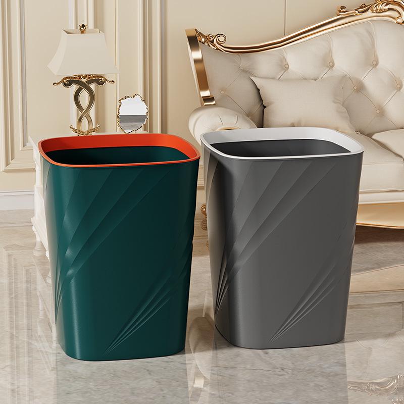 Large Capacity Lidless Trash Can for Home & Office - Suitable for Bathroom, Kitchen, Living Room