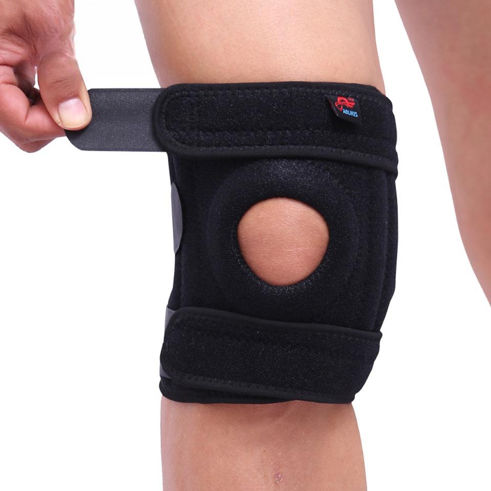 1PCS Mountaineering Knee Pad with 4 Springs Support Cycling Knee Protector Mountain Bike Sports Safety Kneepad Brace