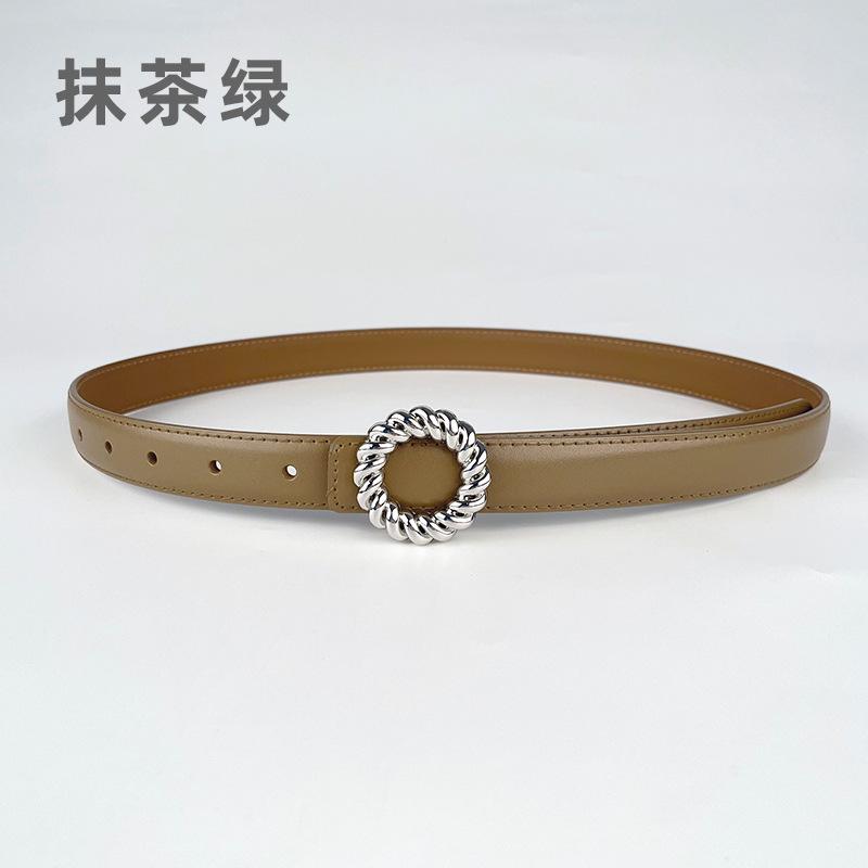 Leather Women'S Belt Cowhide Simple Match Casual Pants Jeans Decorative Women'S Belt