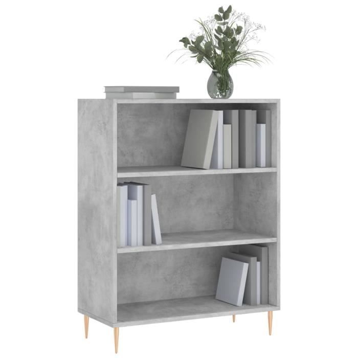 VidaXL Bibliothèque gris béton 69,5x32,5x90 cm bois d'ingénierie 828352
