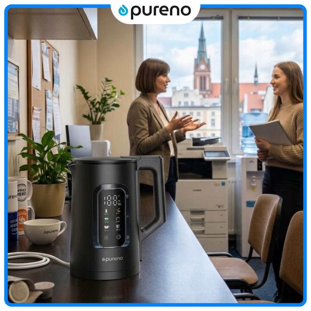 KeepWarm LED PURENO K100 black glass electric kettle with regulation