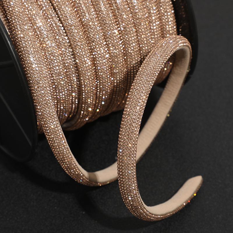 5/10yard Half Face Water Rhinestone Rope Blingbling Crystal Drawstring Pipe DIY Sandal Shoe Hairband Mobile Phone Strap Material