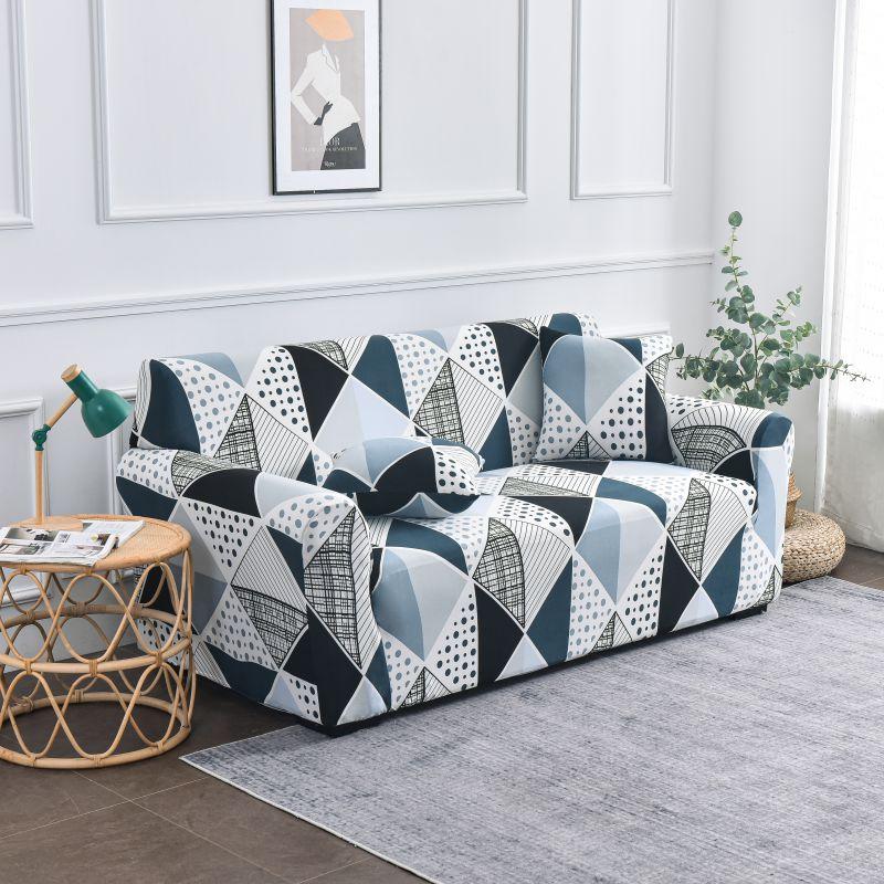 1 szt. Wzór geometryczny narzuta na sofę na sofę narożną elastyczna przyjazna dla zwierząt narzuta na sofę 1/2/3/4 osobową Sofa segmentowa w kształcie litery L