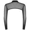 Men Mock Neck Long Sleeve T-Shirt See-Through Mesh Half Crop Top Party Clubwear