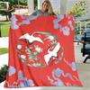 3D Classical Chinese Crane Blanket,Flannel Blanket Throw Blanket,Warm Blanket for Home Living Room Bedroom Beds Sofa Picnic Kid