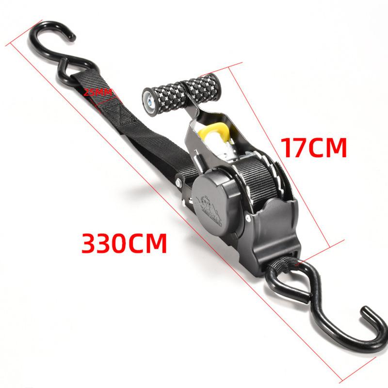 Car Retractable Ratchet Strap Automatic Shrink Bundle Tape For Motorcycles For Load Luggage Strap Ratchet