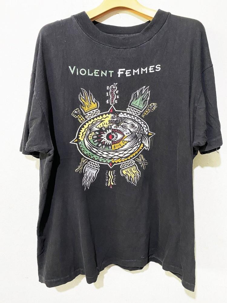 Vtg 1992 Violent Femmes Band Black Unisex T shirt Classic Style S5XL KH12679 XXXL