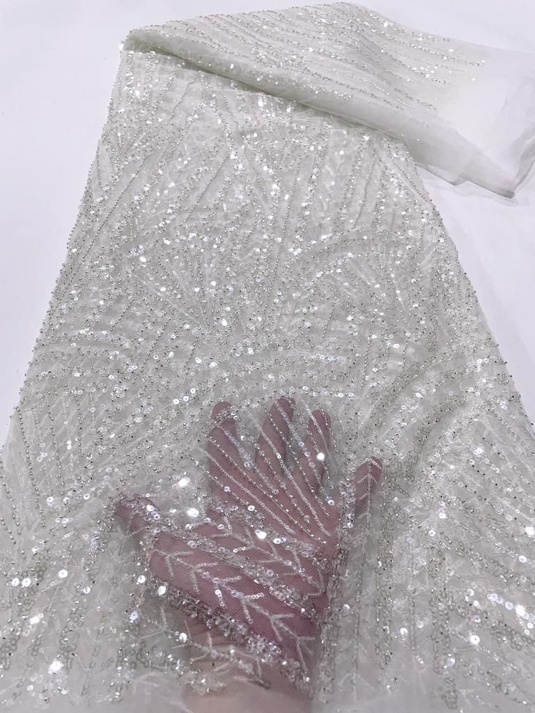 African Lace Fabric 5 Yards Latest Nigerian Laces Fabric High Quality Embroidered Net Fabric Mesh Lace 2025 French Sequins Lace