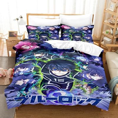 Anime Blue Lock Duvet Cover Set for Teens And Boys - King Queen Twin Double Size Comforter Cover with Standard Pillowcases Beddi