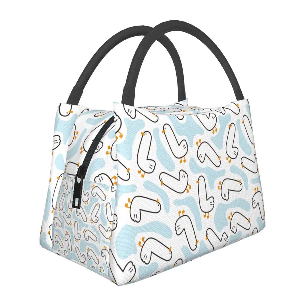 Lunch Bag for Women Farm Animal Ducks Cute Cartoon Thermal Cooler Waterproof School Funny Duck Kawaii Oxford Tote Bento Pouch