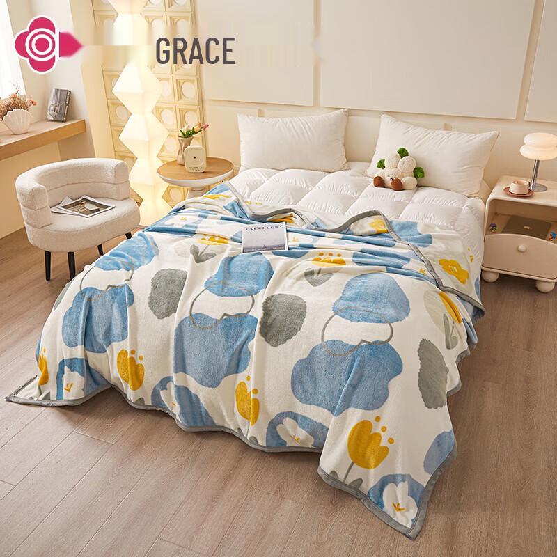 Grace Soft Flannel Throw Blanket for Office & Home