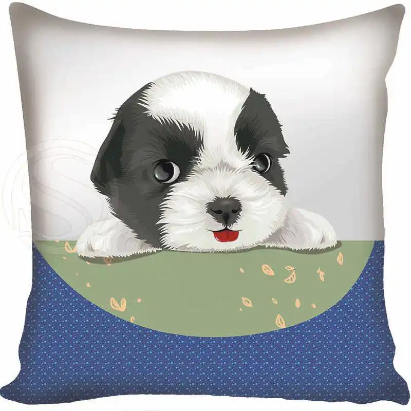 Cartoon Funny Dog Schnauzer Fashion Style Square Pillowcase Zipper