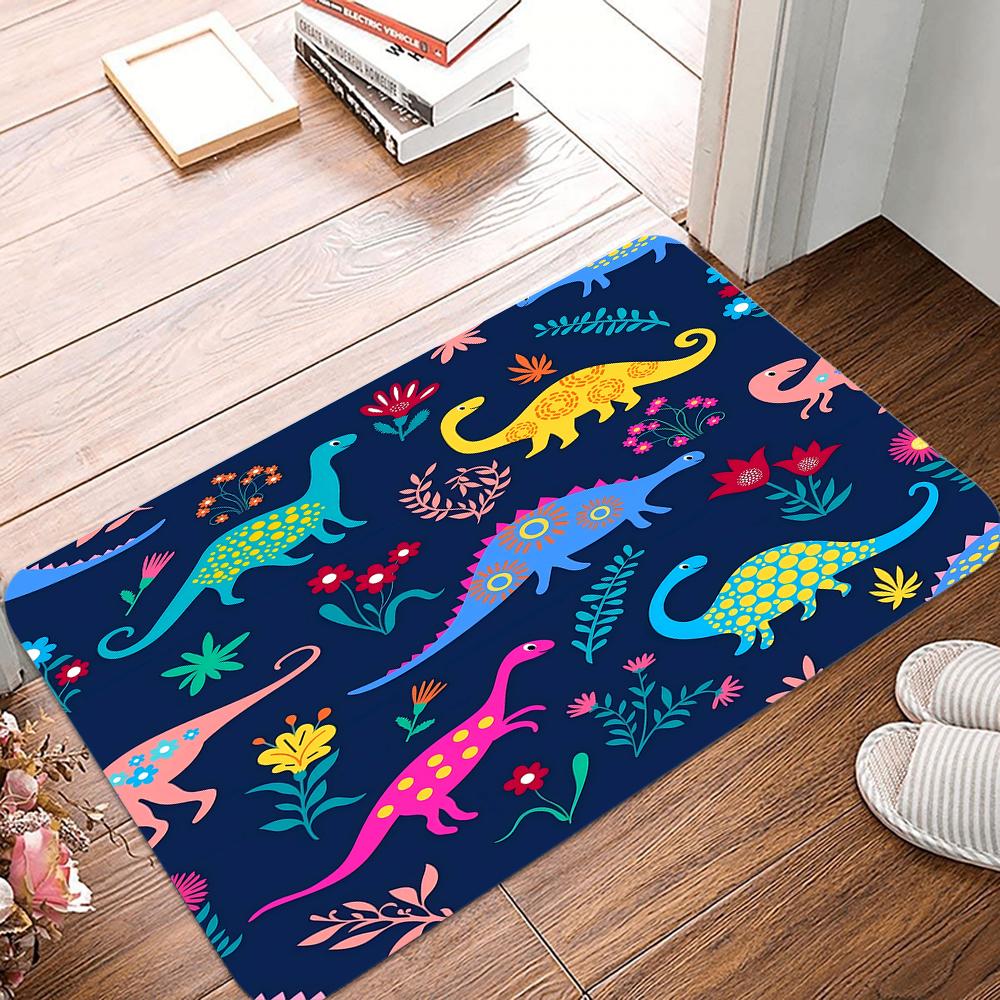 Cartoon Little Dinosaur Welcome Mat Anti-Slip Carpet For Bathroom Kitchen Bedroom Living Room Entrance Rug Home Decor Doormat