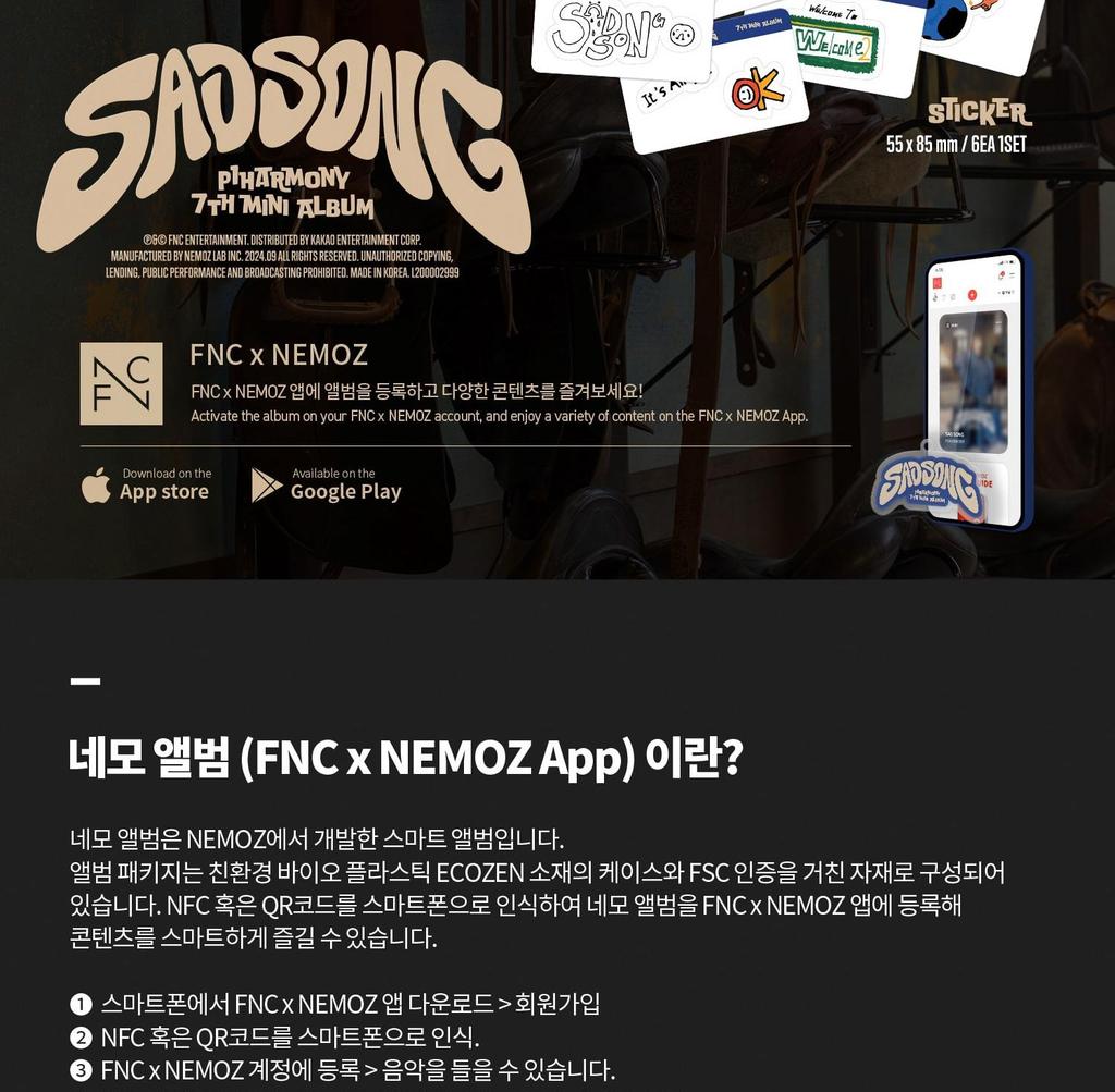 (NEMO VER.) P1Harmony [SAD SONG] 7th Mini Album