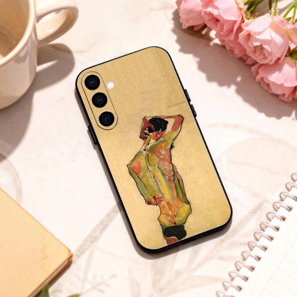 

painter E-Egon S-Schiele phone Case For Samsung Galaxy A73,A72,A71,A70,A53,A52,A51,Others Soft Black Shell Samsung a32 4g