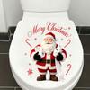 Santa Claus Holding Toilet Roll Cover Stickers for Holiday Decoration In The Bathroom